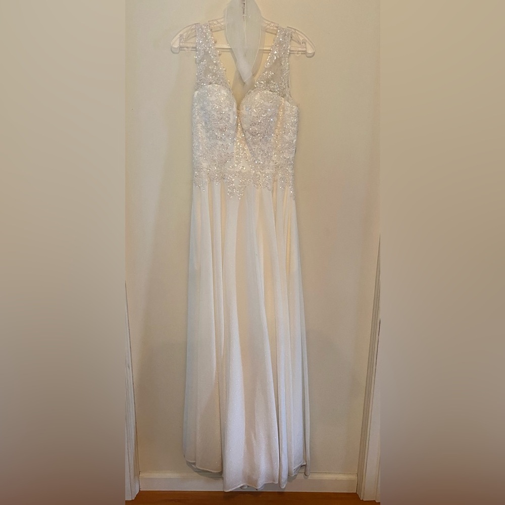 Lovely White Wedding or Prom Gown with Lace Details